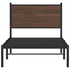 vidaXL Metallbett ohne Matratze Braun Eichen-Optik 75x190 cm