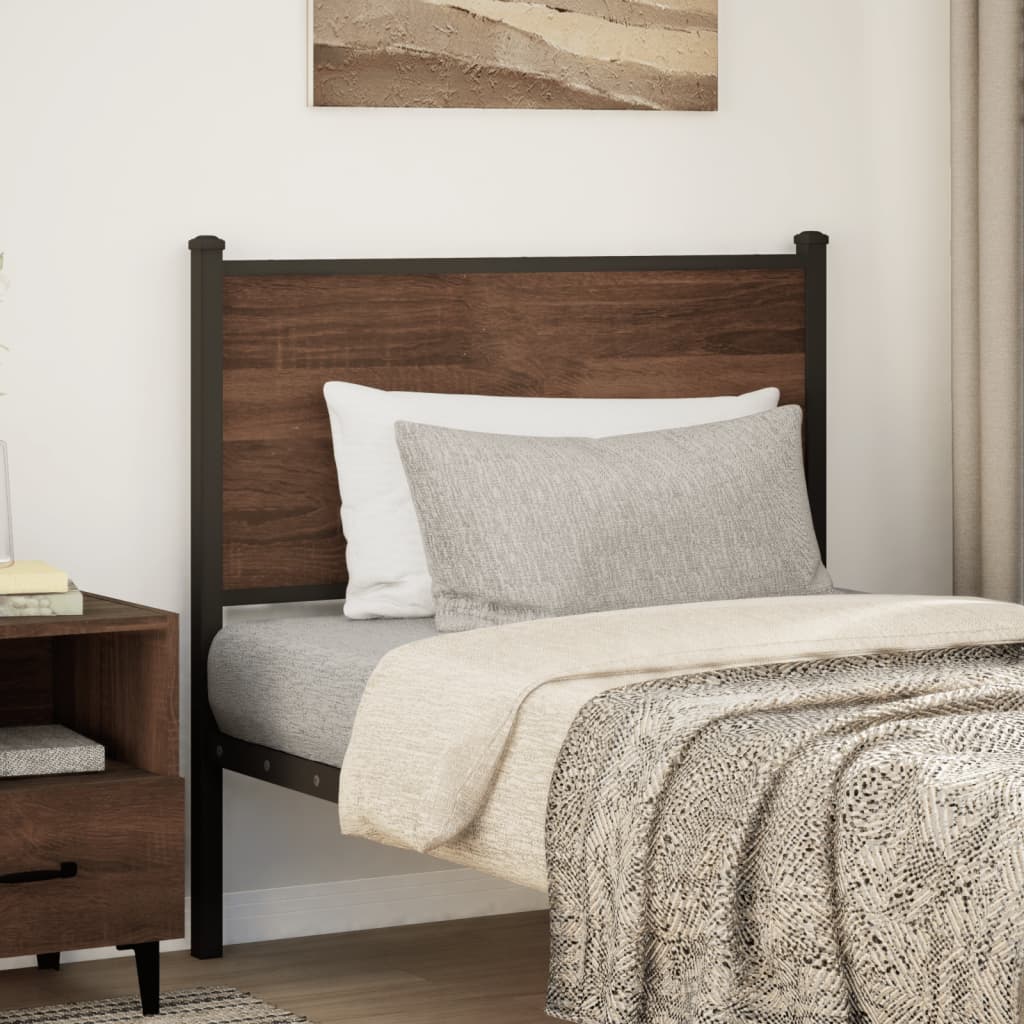 vidaXL Ersatz-Kopfteil Braun Eichen-Optik 75 cm Holzwerkstoff und Stahl