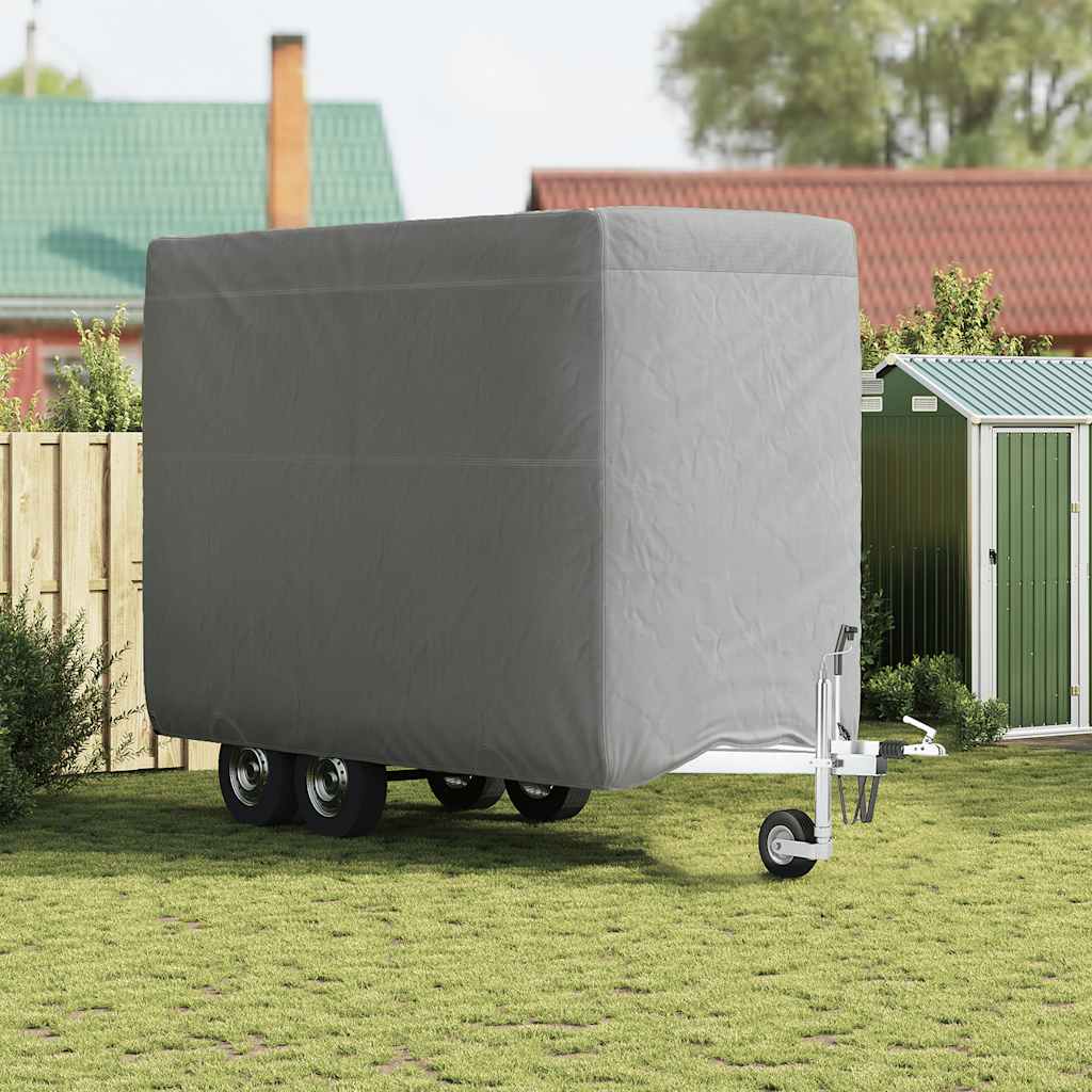 vidaXL Schutzhülle für Pferdeanhänger Grau 376x168x240 cm Vliesstoff