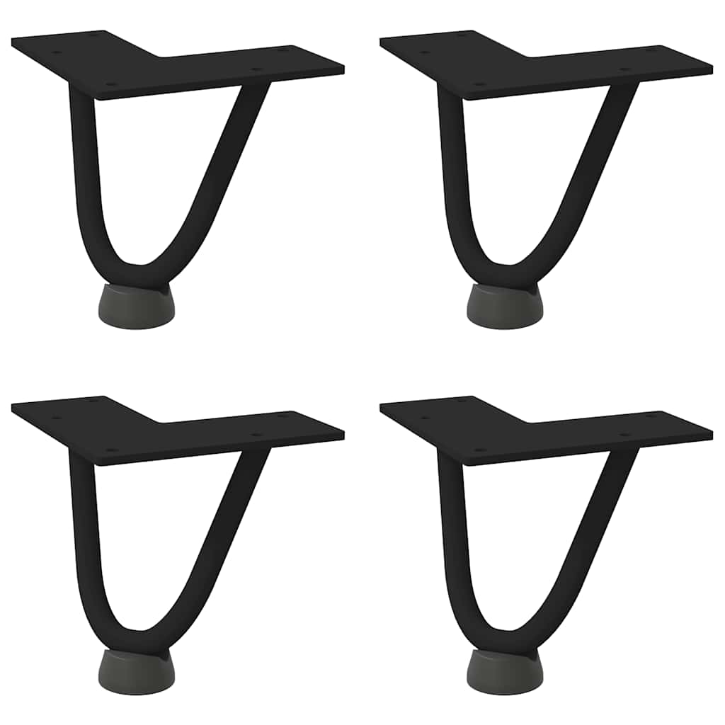 vidaXL Haarnadelbeine für Couchtisch 4 Stk. Schwarz 10 cm Massivstahl