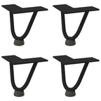 vidaXL Haarnadelbeine für Couchtisch 4 Stk. Schwarz 10 cm Massivstahl