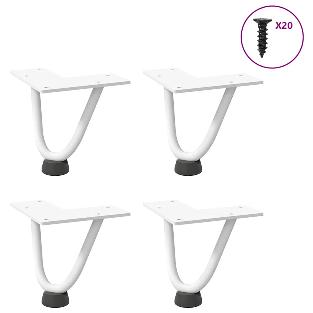vidaXL Haarnadelbeine für Couchtisch 4 Stk. Schwarz 10 cm Massivstahl