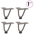 vidaXL Haarnadelbeine für Couchtisch 4 Stk. Naturstahl 10 cm Massivstahl
