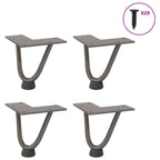 vidaXL Haarnadelbeine für Couchtisch 4 Stk. Naturstahl 10 cm Massivstahl