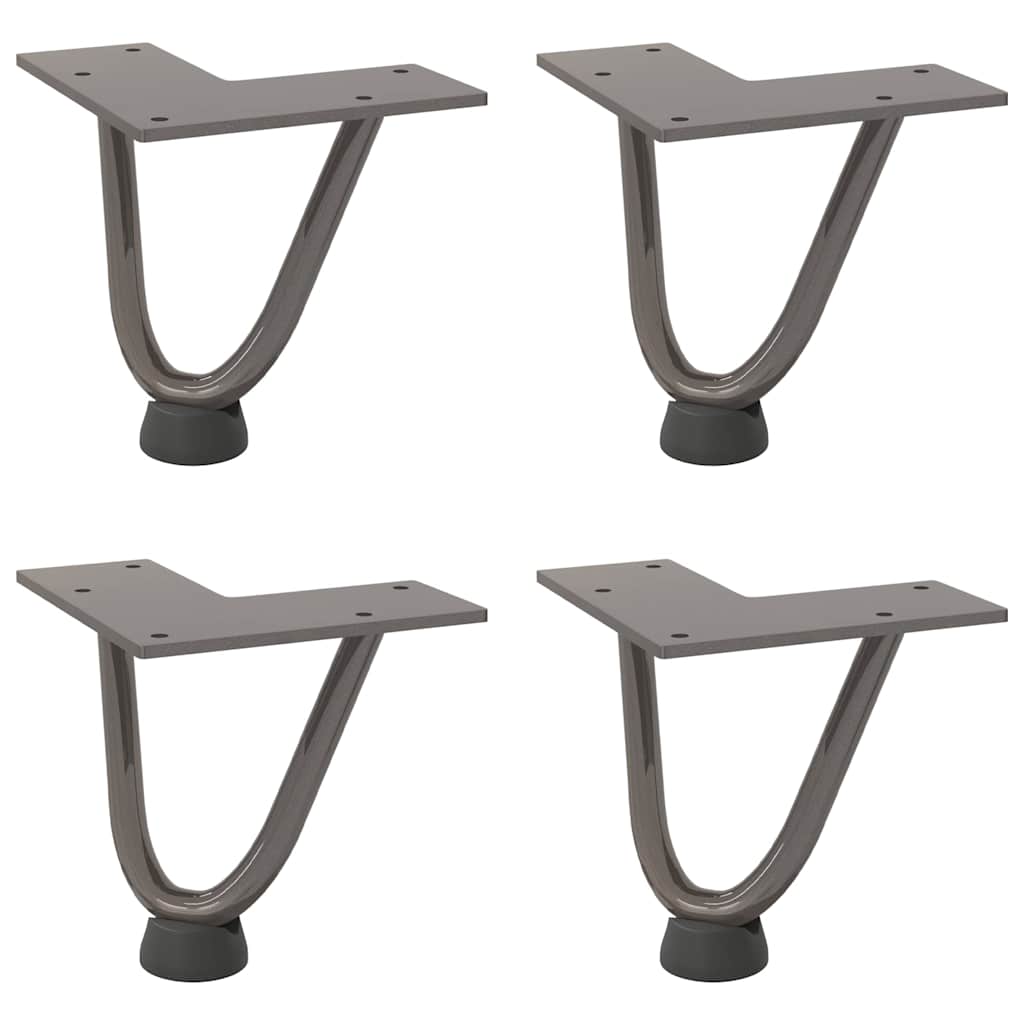 vidaXL Haarnadelbeine für Couchtisch 4 Stk. Naturstahl 10 cm Massivstahl