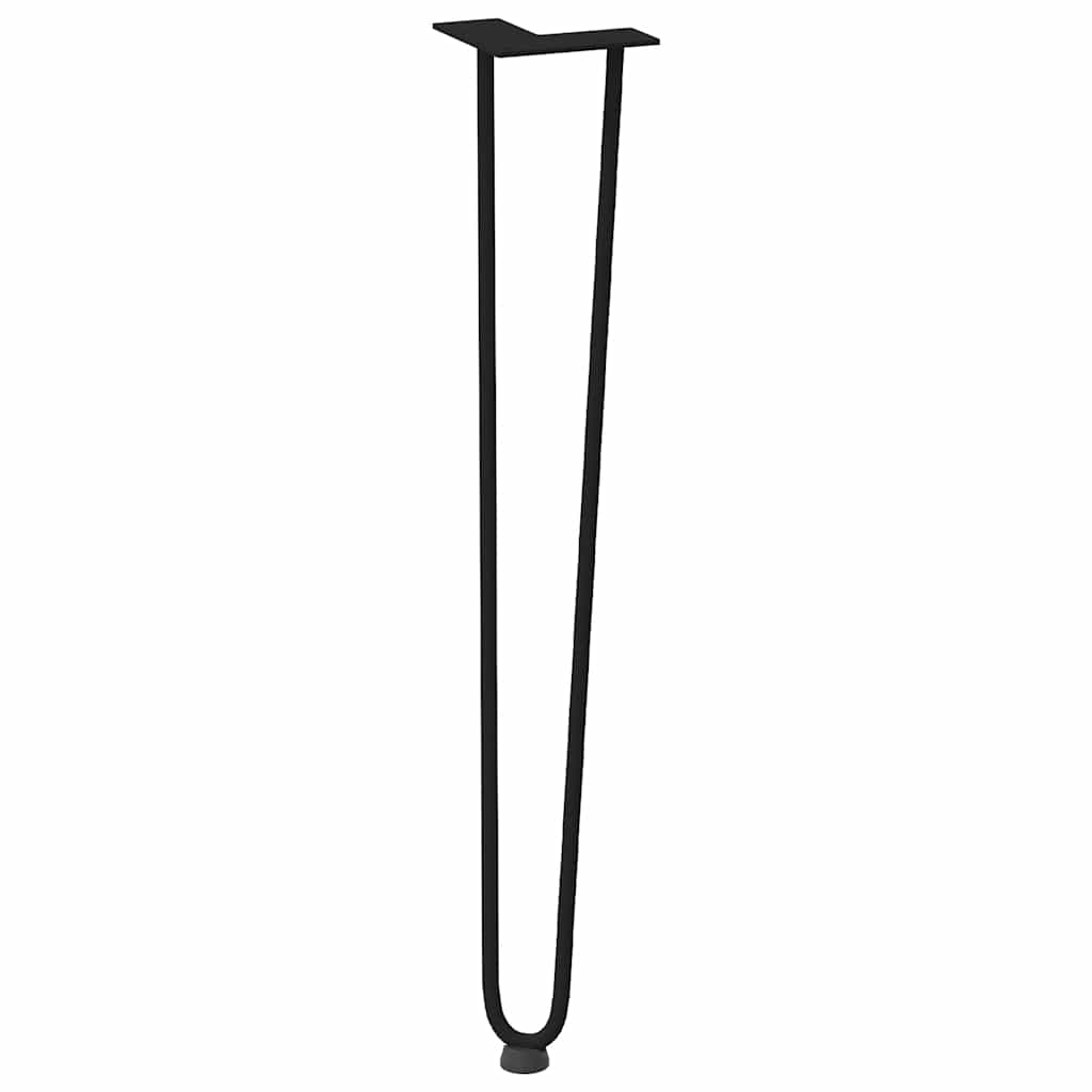 vidaXL Haarnadelbeine für Konsolentische 4 Stk. Schwarz 72 cm Massivstahl