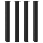vidaXL Bartischbeine 4 Stk. Schwarz 90-92 cm Stahl