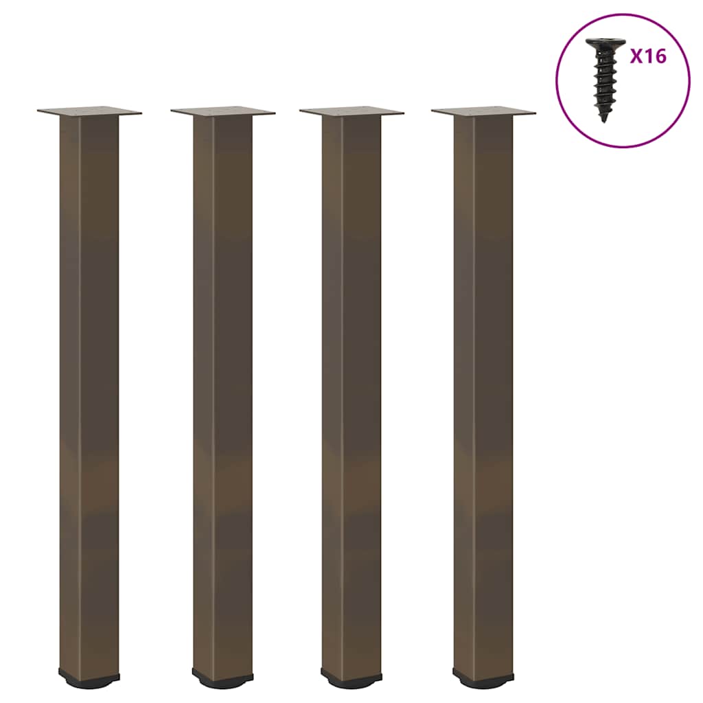 vidaXL Bartischbeine 4 Stk. Naturstahl 90-92 cm Stahl
