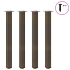 vidaXL Bartischbeine 4 Stk. Naturstahl 90-92 cm Stahl