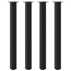 vidaXL Bartischbeine 4 Stk. Schwarz 110-112 cm Stahl