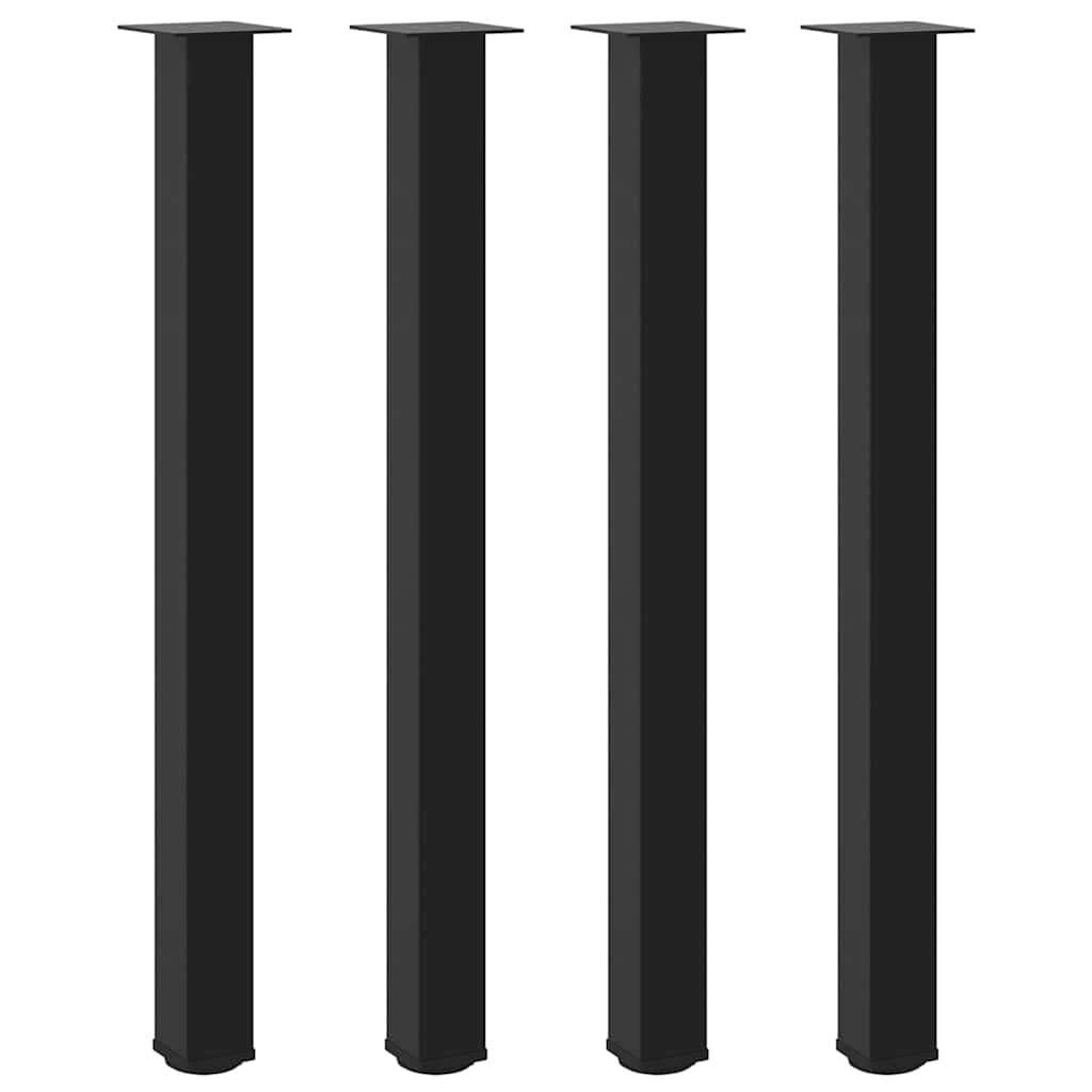 vidaXL Bartischbeine 4 Stk. Schwarz 110-112 cm Stahl