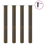 vidaXL Bartischbeine 4 Stk. Naturstahl 110-112 cm Stahl