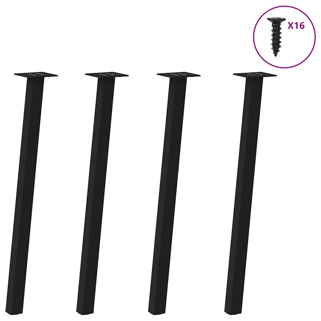 vidaXL Konsolentischbeine 4 Stk. Schwarz 72 cm Stahl