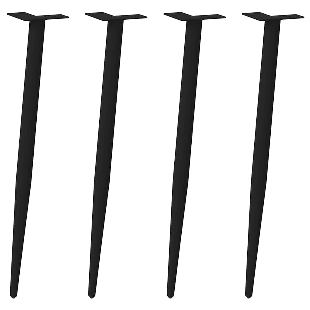 vidaXL Konsolentischbeine Konische Form 4 Stk. Schwarz 72-73 cm Stahl