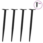 vidaXL Konsolentischbeine Konische Form 4 Stk. Schwarz 72-73 cm Stahl