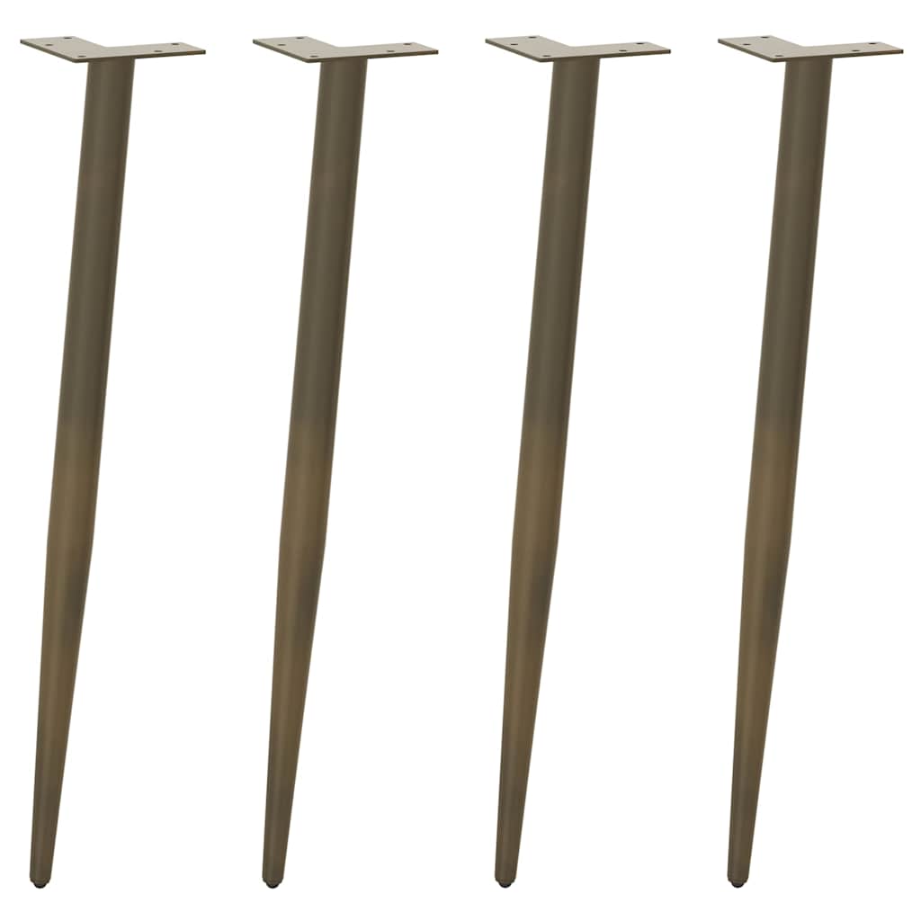 vidaXL Konsolentisch Beine Konische Form 4 Stück Naturstahl 72-73cm Stahl
