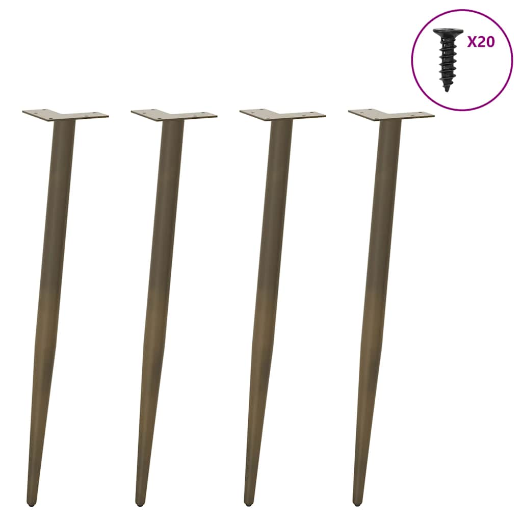 vidaXL Konsolentisch Beine Konische Form 4 Stück Naturstahl 72-73cm Stahl