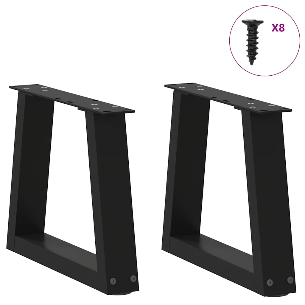 vidaXL Couchtischbeine V-Form 2 Stück Schwarz 30x(30-31,3) cm Stahl