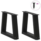 vidaXL Couchtischbeine V-Form 2 Stück Schwarz 30x(30-31,3) cm Stahl