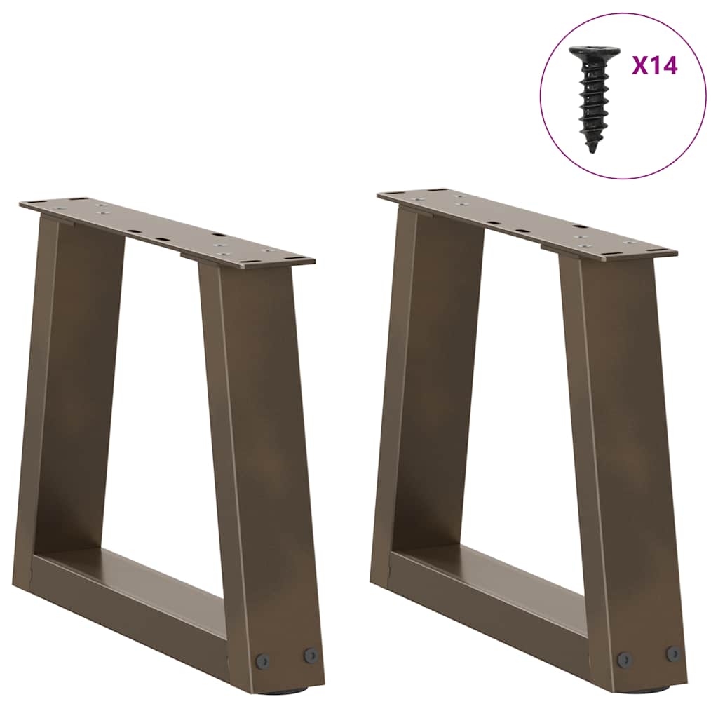 vidaXL Couchtischbeine V-Form 2 Stück Naturstahl 40x(30-31,3) cm Stahl