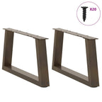 vidaXL Couchtischbeine V-Form 2 Stück Naturstahl 50x(30-31,3) cm Stahl