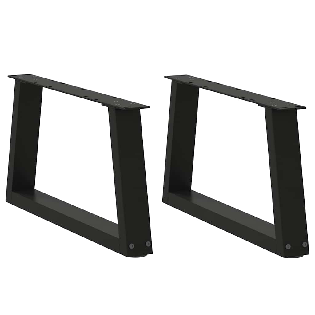 vidaXL Couchtischbeine V-Form 2 Stück Schwarz 60x(30-31,3) cm Stahl