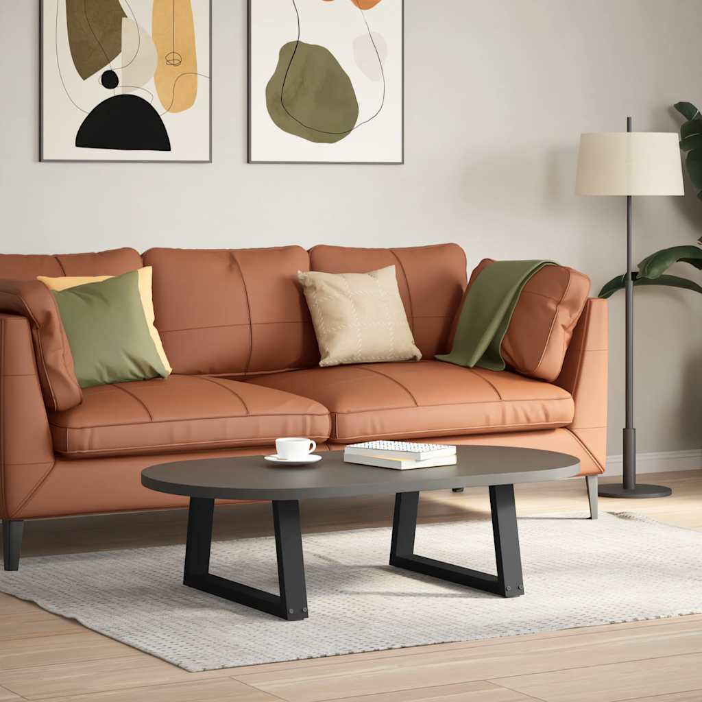 vidaXL Couchtischbeine V-Form 2 Stück Schwarz 60x(30-31,3) cm Stahl