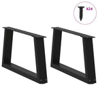 vidaXL Couchtischbeine V-Form 2 Stück Schwarz 60x(30-31,3) cm Stahl