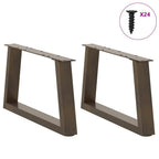 vidaXL Couchtischbeine V-Form 2 Stück Naturstahl 60x(30-31,3) cm Stahl