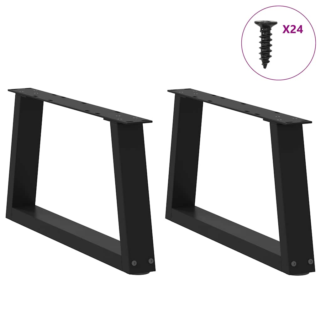 vidaXL Couchtischbeine V-Form 2 Stück Schwarz 70x(30-31,3) cm Stahl