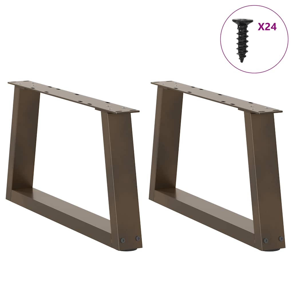 vidaXL Couchtischbeine V-Form 2 Stück Naturstahl 70x(30-31,3) cm Stahl