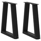 vidaXL Couchtischbeine V-Form 2 Stück Schwarz 38x(42-43,3) cm Stahl