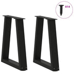 vidaXL Couchtischbeine V-Form 2 Stück Schwarz 38x(42-43,3) cm Stahl