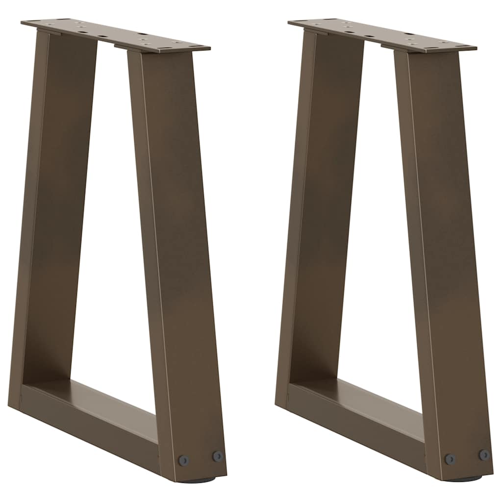 vidaXL Couchtischbeine V-Form 2 Stück Naturstahl 38x(42-43,3) cm Stahl