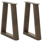 vidaXL Couchtischbeine V-Form 2 Stück Naturstahl 38x(42-43,3) cm Stahl