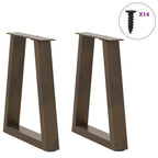 vidaXL Couchtischbeine V-Form 2 Stück Naturstahl 38x(42-43,3) cm Stahl