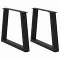vidaXL Couchtischbeine V-Form 2 Stück Schwarz 50x(42-43,3) cm Stahl
