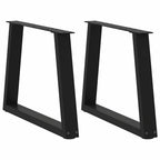 vidaXL Couchtischbeine V-Form 2 Stück Schwarz 50x(42-43,3) cm Stahl
