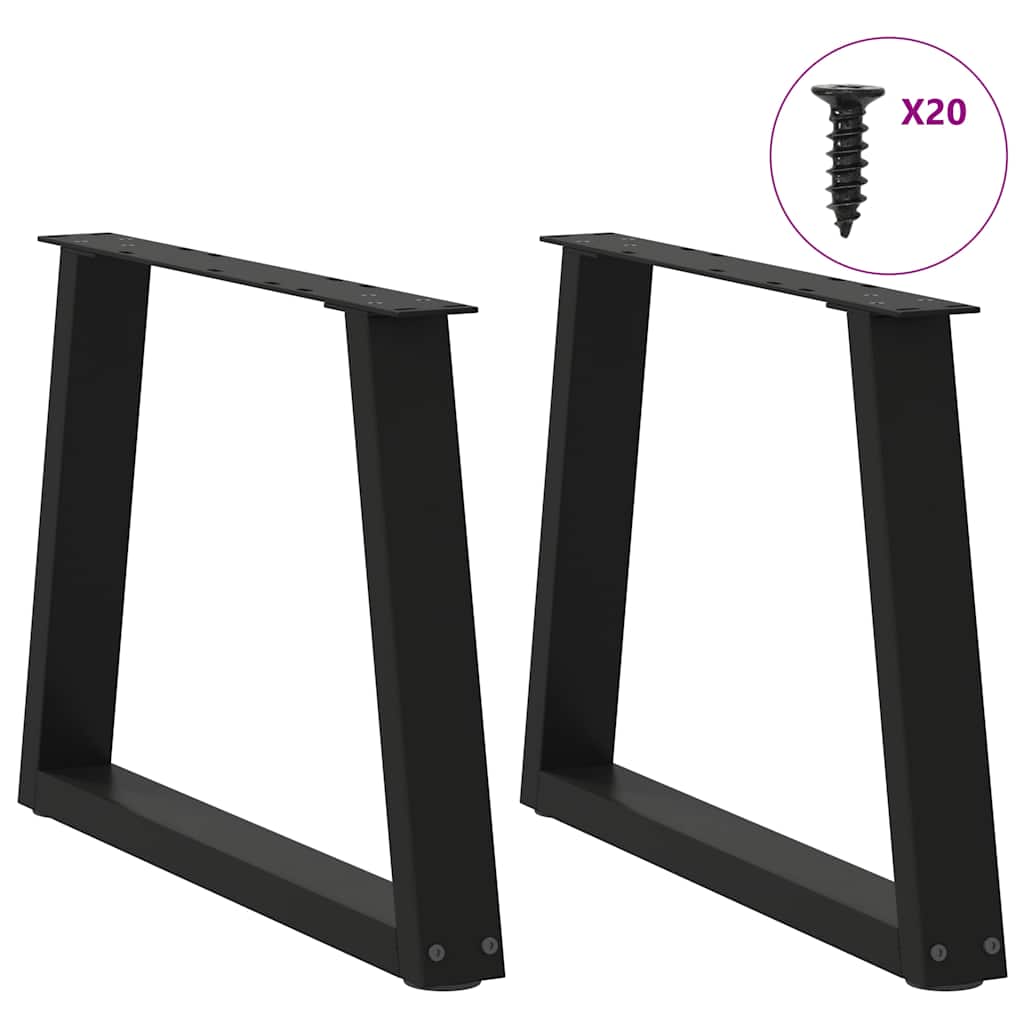 vidaXL Couchtischbeine V-Form 2 Stück Schwarz 50x(42-43,3) cm Stahl