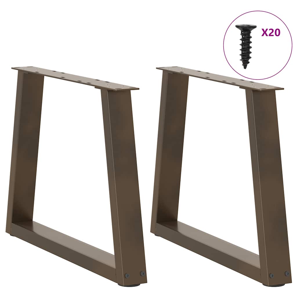 vidaXL Couchtischbeine V-Form 2 Stück Naturstahl 50x(42-43,3) cm Stahl
