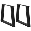 vidaXL Couchtischbeine V-Form 2 Stück Schwarz 60x(42-43,3) cm Stahl