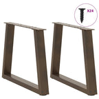 vidaXL Couchtischbeine V-Form 2 Stück Naturstahl 60x(42-43,3) cm Stahl