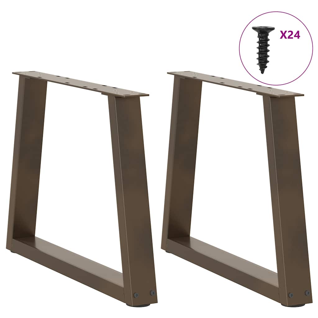 vidaXL Couchtischbeine V-Form 2 Stück Naturstahl 60x(42-43,3) cm Stahl