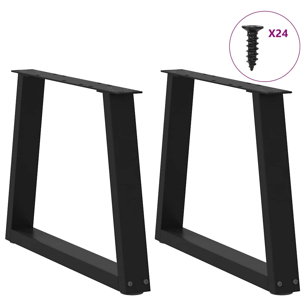 vidaXL Couchtischbeine V-Form 2 Stück Schwarz 70x(42-43,3) cm Stahl
