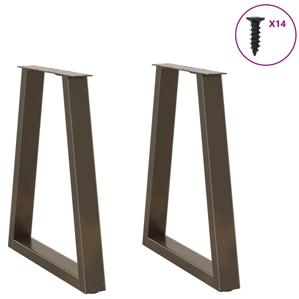 vidaXL Esstisch Beine V-Form 2 Stück Naturstahl 50x(72-73,3) cm Stahl