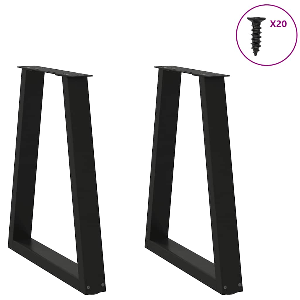 vidaXL Esstischbeine V-Form 2 Stk. Schwarz 60x(72-73,3) cm Stahl