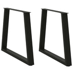 vidaXL Esstischbeine V-Form 2 Stück Schwarz 80x(72-73,3) cm Stahl