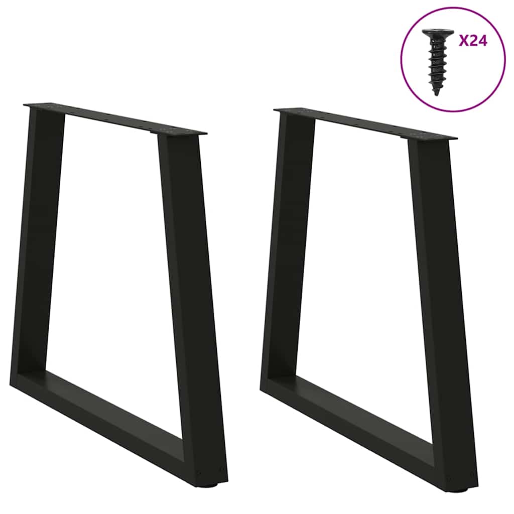 vidaXL Esstischbeine V-Form 2 Stück Schwarz 80x(72-73,3) cm Stahl