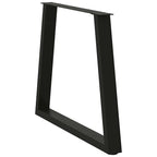 vidaXL Esstischbeine V-Form 2 Stück Schwarz 80x(72-73,3) cm Stahl