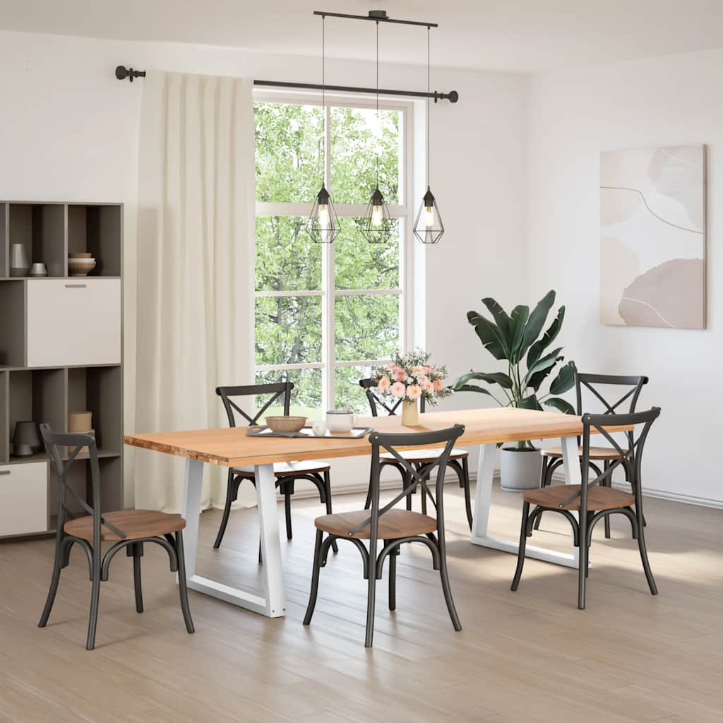 vidaXL Esstisch Beine V-Form 2 Stück Weiß 80x(72-73,3) cm Stahl